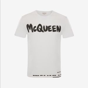 Men's McQueen Graffiti T-shirt in White size L